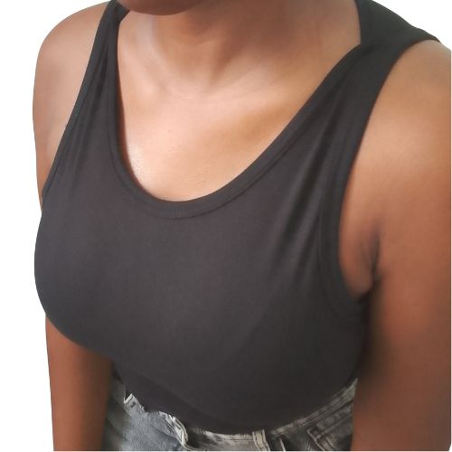 Black Soft Stretch Scoop Neck Sleeveless Slim Fit Bodysuit