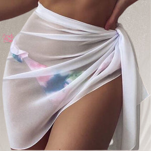 One Size Short Sarong Coverup Skirt - White