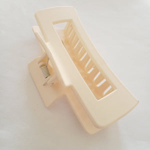 Large Matte Rectangle Claw Clip - Light Cream