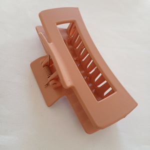 Large Matte Rectangle Claw Clip - Peach