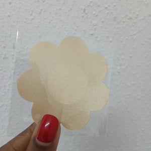 Disposable Flower Nipple Cover Pasties - Beige