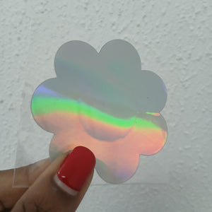 Disposable Flower Nipple Cover Pasties - Silver Iridescent