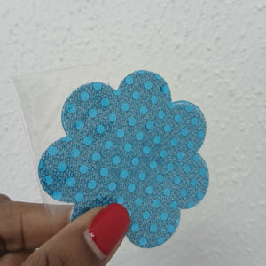 Disposable Flower Nipple Cover Pasties - Blue Dots