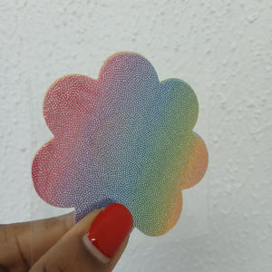 Disposable Flower Nipple Cover Pasties - Light Rainbow Point