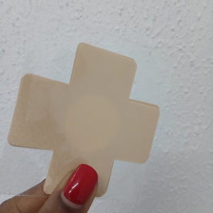 Disposable Cross Nipple Cover Pasties - Beige