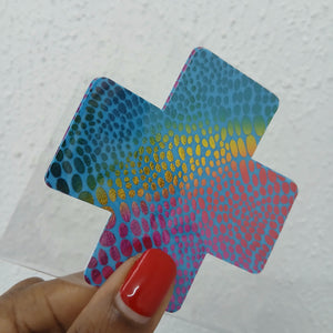 Disposable Cross Nipple Cover Pasties - Rainbow Snake
