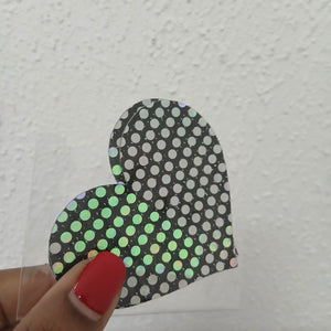 Disposable Heart Nipple Cover Pasties - Iridescent Dots