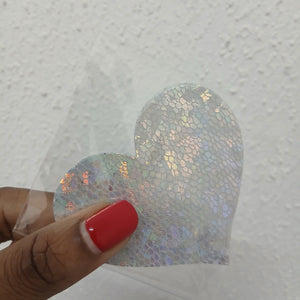 Disposable Heart Nipple Cover Pasties - Silver Snake