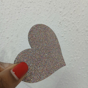 Disposable Heart Nipple Cover Pasties - Glitter Confetti