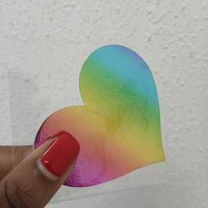 Disposable Heart Nipple Cover Pasties - Bright Rainbow