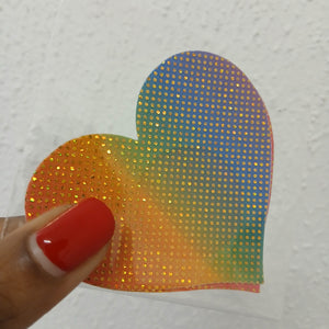 Disposable Heart Nipple Cover Pasties - Dark Rainbow Point