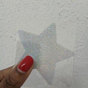Disposable Star Nipple Cover Pasties - Silver Fine Point