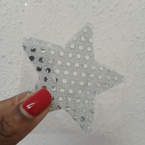 Disposable Star Nipple Cover Pasties - Silver Dots