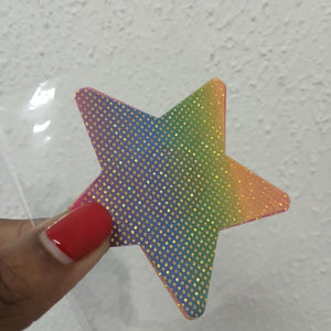 Disposable Star Nipple Cover Pasties - Dark Rainbow Point