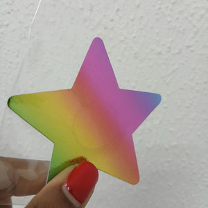 Disposable Star Nipple Cover Pasties - Bright Rainbow