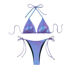 PREORDER Triangle Liquid Metallic 2 Piece Bikini - Violet