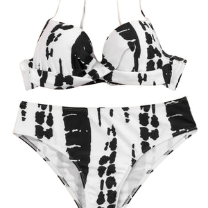 PREORDER Printed Push Up Twist Front 2 Piece Bikini - Tie Dye