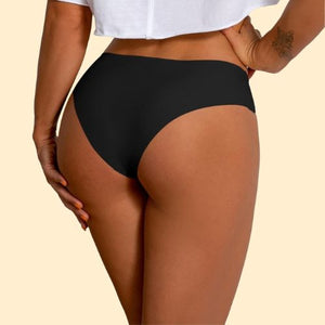 Seamless Stretchy Bikini Cut Panties - Black
