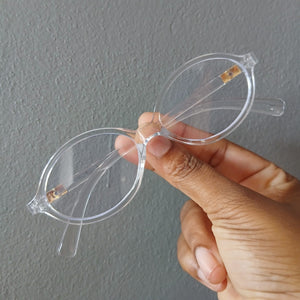 Retro Small Oval Frame Clear Glasses - Kora