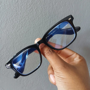 Black Small Thick Frame Clear Glasses - Sealy