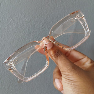 Brown Thick Frame Clear Glasses - Clarice