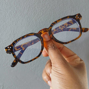 Tortoiseshell Small Geometric Frame Clear Glasses - Faye