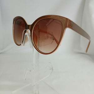 Latte Brown Classic Round Cat Eye Frame Sunglasses - Florence