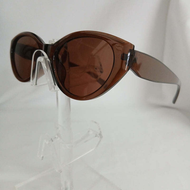 Brown Retro Oval Frame Sunglasses - Pennie