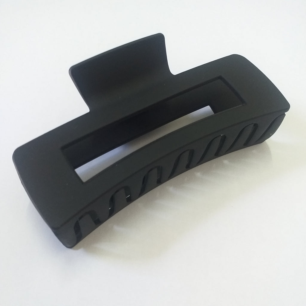 Large Matte Rectangle Claw Clip - Black