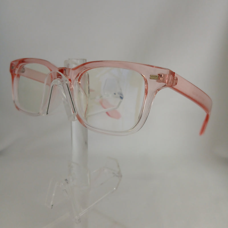 Pink Gradient Small Round Frame Clear Glasses - Kacie