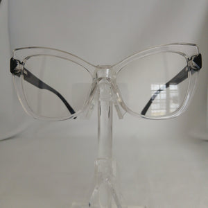 Vintage Cat Eye Frame Black Temple Clear Glasses - Elsie