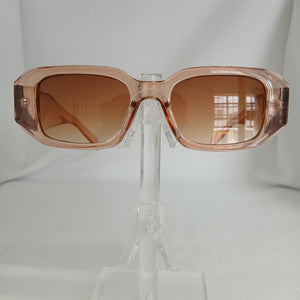 Champagne Geometric Rectangle Frame Sunglasses - Jiah