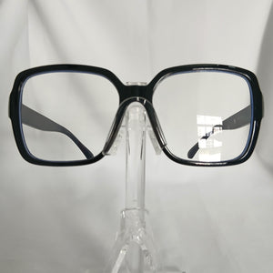 Black Retro Large Square Frame Clear Glasses - Marsey