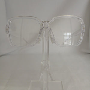 Retro Large Square Frame Clear Glasses - Marsey