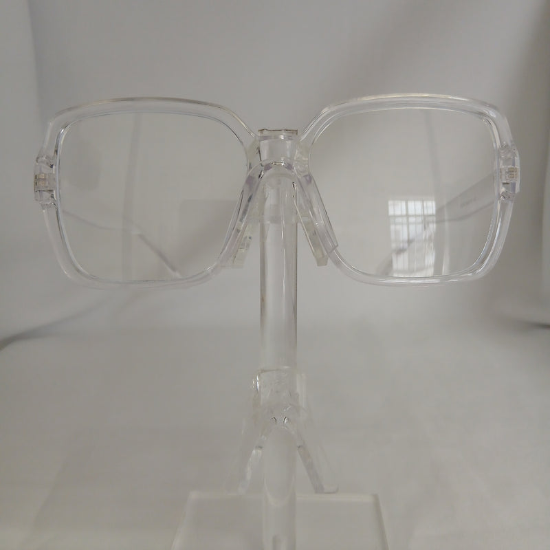 Retro Large Square Frame Clear Glasses - Marsey