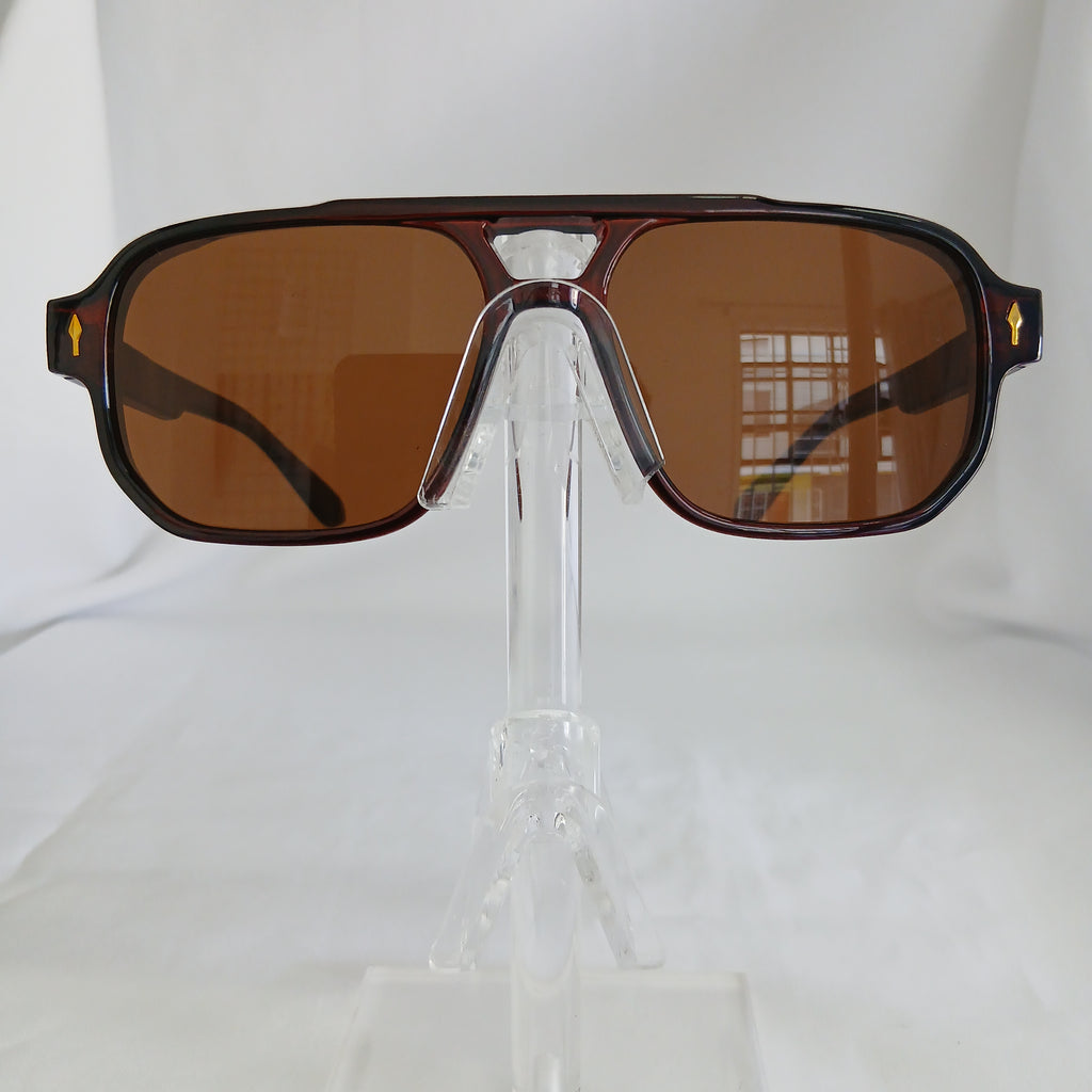 Brown Small Star Arrow Aviator Frame Sunglasses - Rylie
