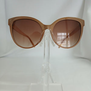 Latte Brown Classic Round Cat Eye Frame Sunglasses - Florence