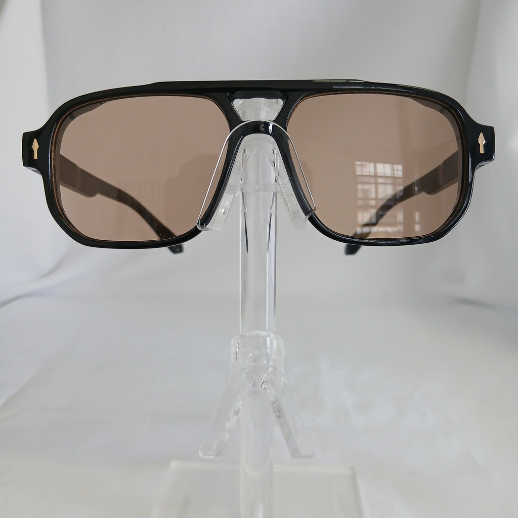 Light Brown Lens Small Star Arrow Aviator Frame Sunglasses - Rylie