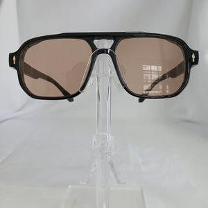 Light Brown Lens Small Star Arrow Aviator Frame Sunglasses - Rylie