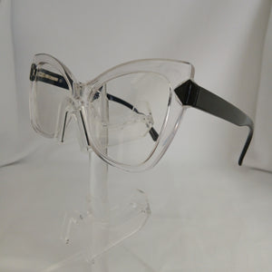 Vintage Cat Eye Frame Black Temple Clear Glasses - Elsie