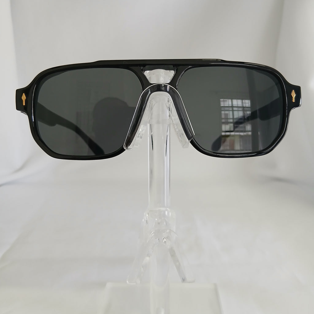 Black Small Star Arrow Aviator Frame Sunglasses - Rylie