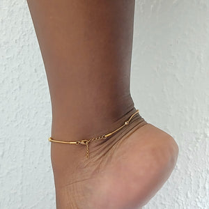 Stainless Gold Medium Satellite Bead Chain Anklet