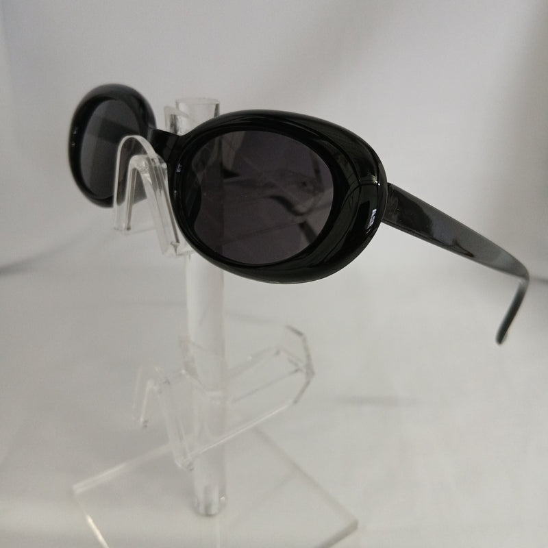 Black Retro Small Oval Frame Sunglasses - Daphni