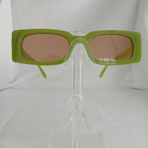 Green Small Rectangle Boxy Frame Sunglasses - Poppie