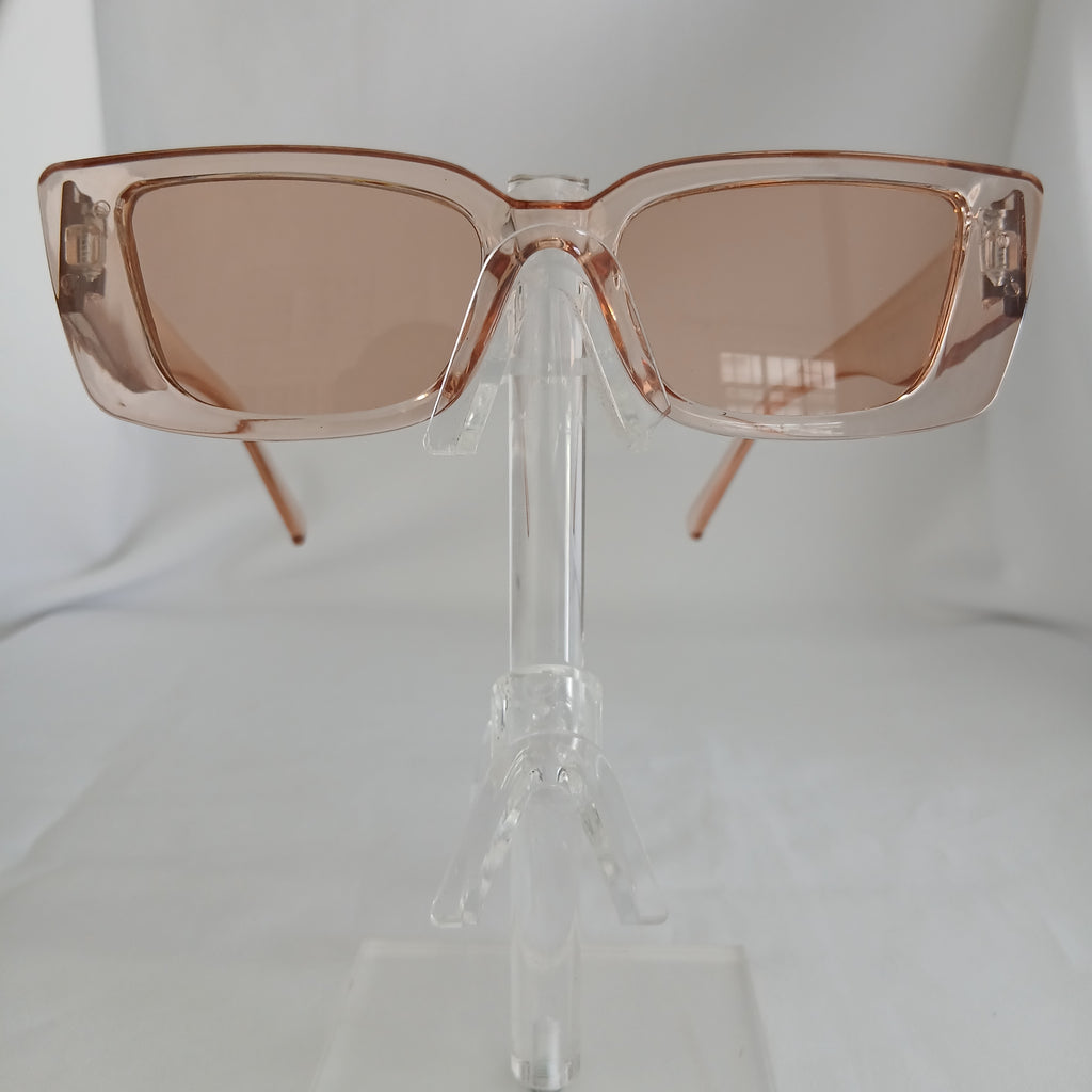 Brown Transparent Small Angled Frame Sunglasses - Ela