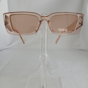 Brown Transparent Small Angled Frame Sunglasses - Ela