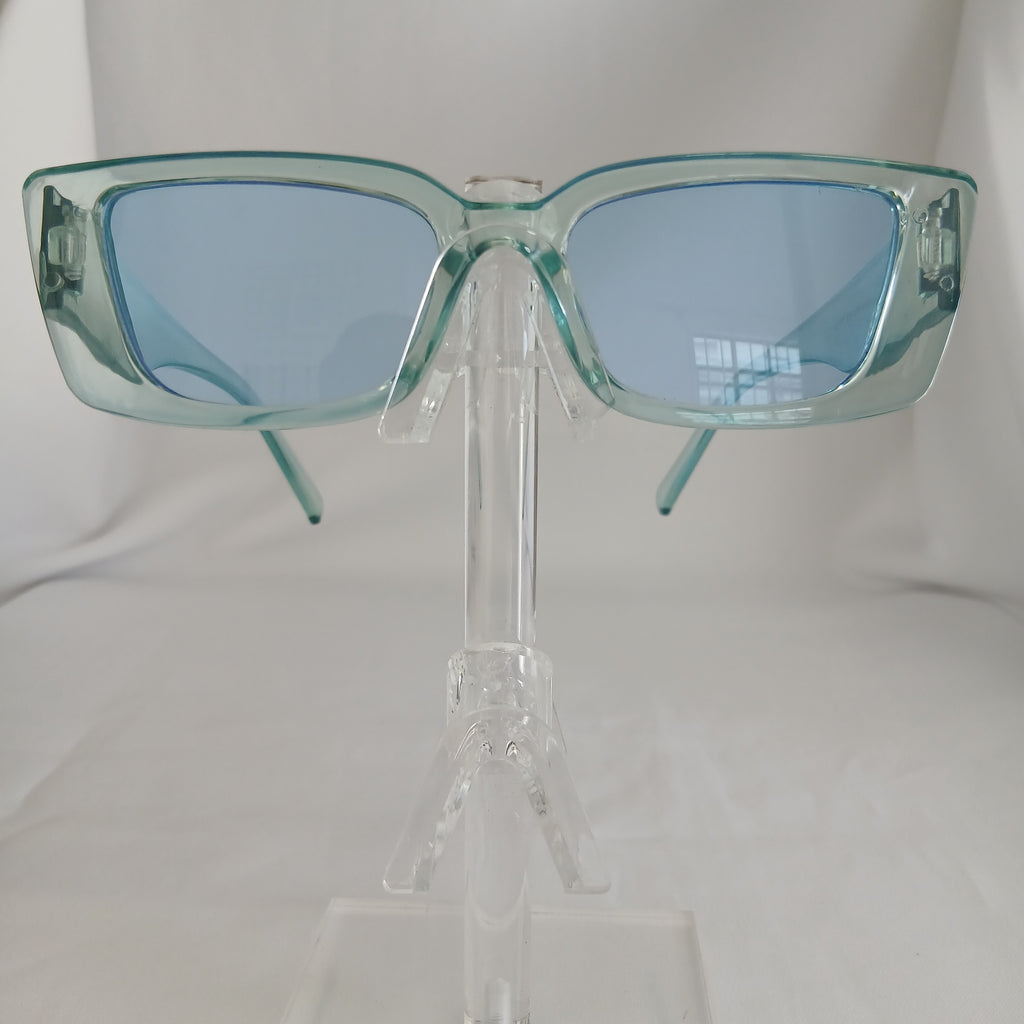 Blue Transparent Small Angled Frame Sunglasses - Ela
