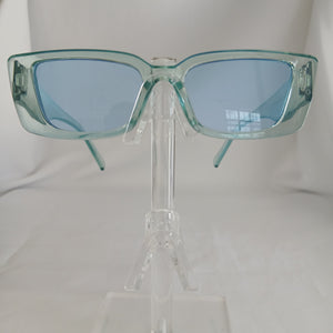 Blue Transparent Small Angled Frame Sunglasses - Ela