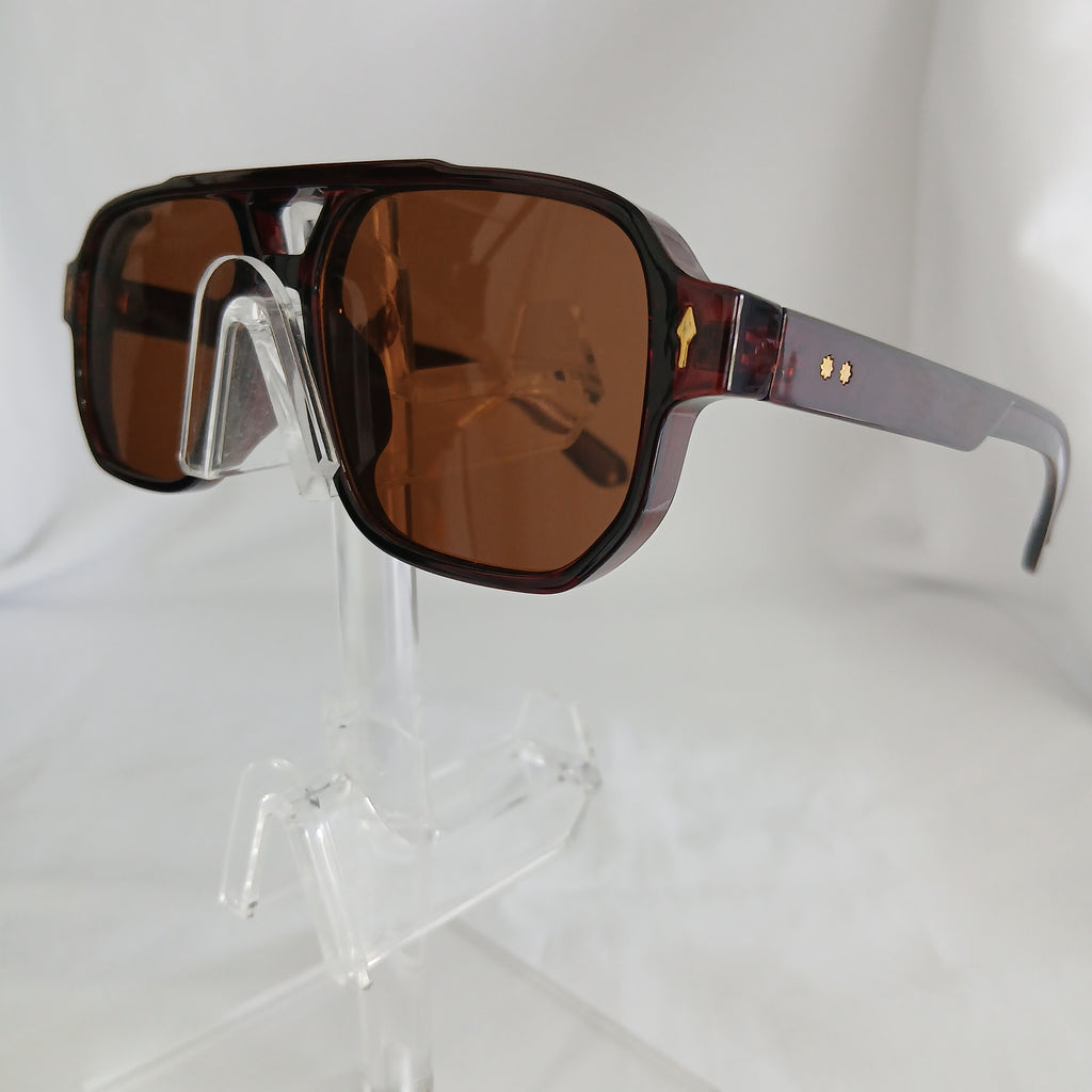 Brown Small Star Arrow Aviator Frame Sunglasses - Rylie
