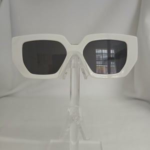 White Angled Frame Sunglasses - Mohna
